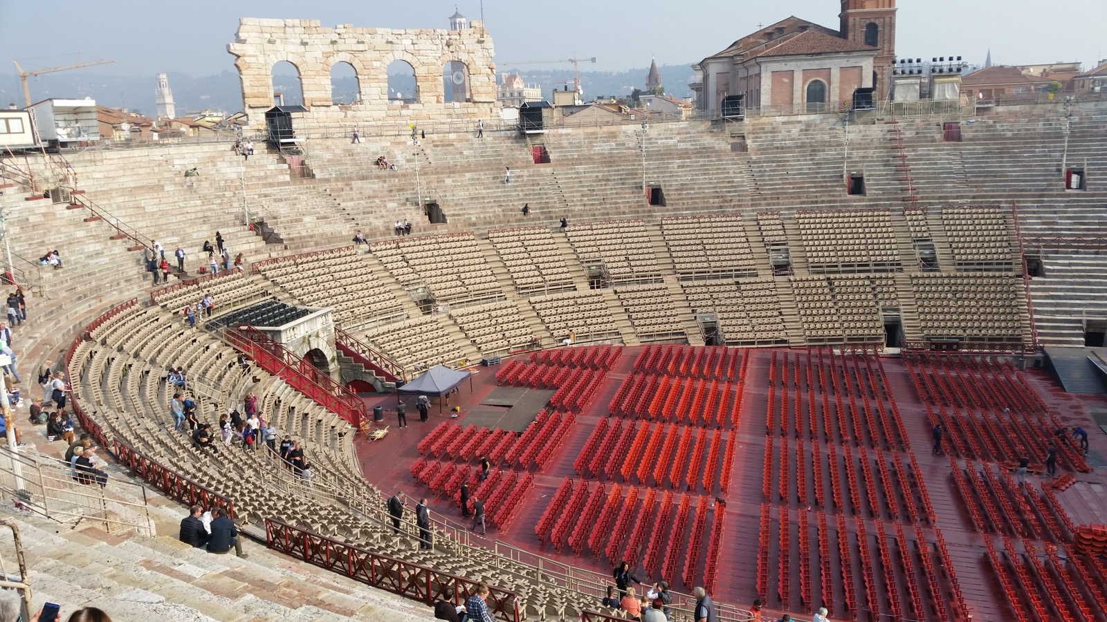 A Arena di Verona vista de dentro, antes do espetáculo